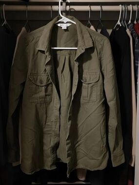 Olive Green Women Field Shirt Jacket - Unbranded